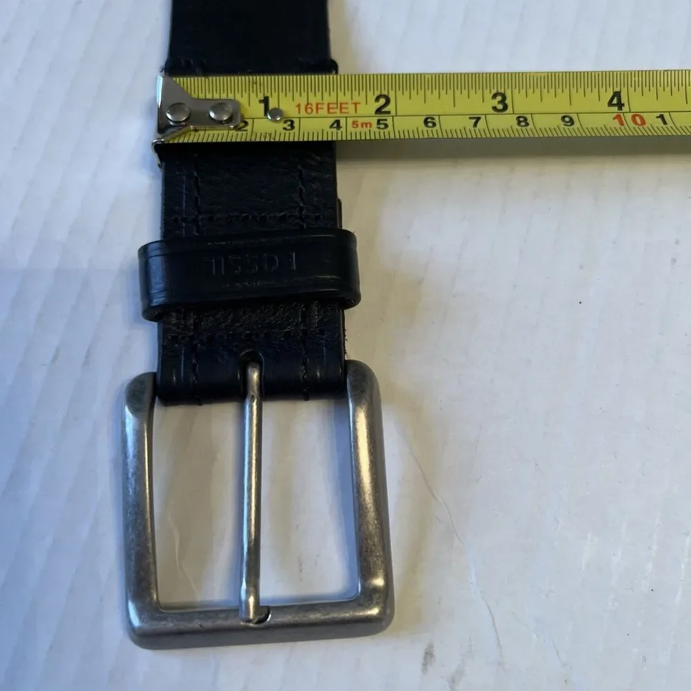 Fossil 34/85 Leather Belt Black Mens VERY GOOD